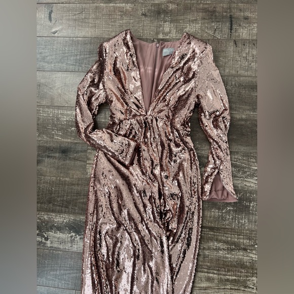 ASOS asymmetric plunge maxi dress in sequin - Picture 6 of 14